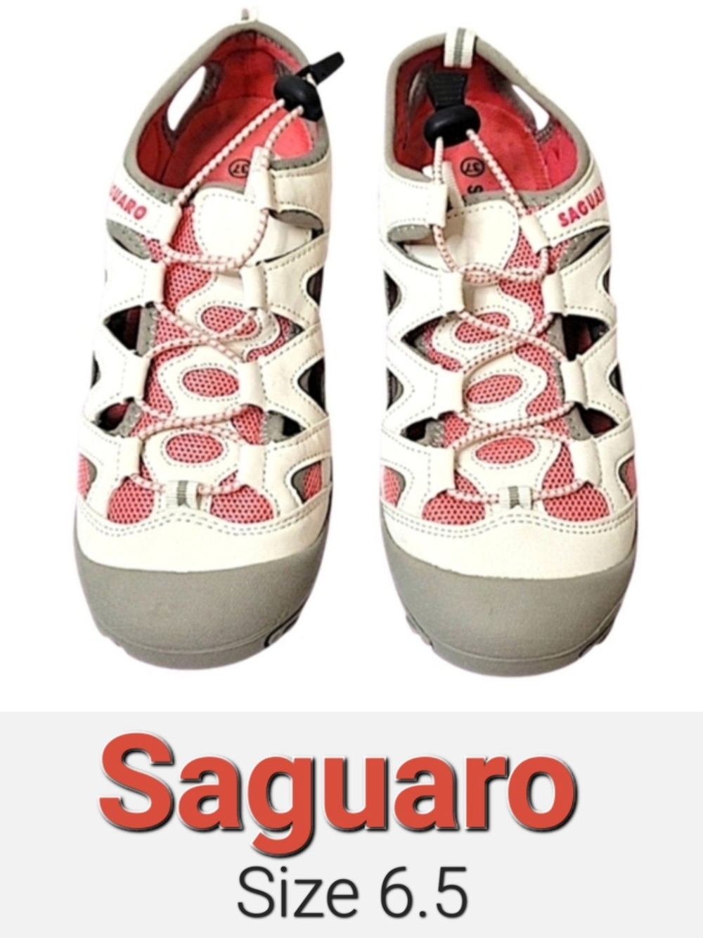 Saguaro Women's Athletic Sandals in White and Pink Size 6.5